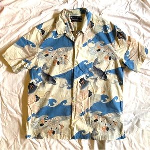 All Saints Relaxed Fit Koi Hawaiian Beach Button Up